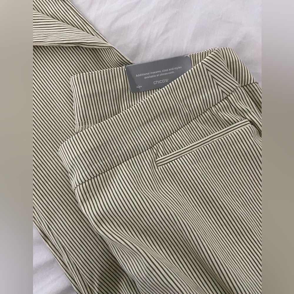 Chico's 1P (US 8P) icon Stripe ankle Pants so slimming brigitte slim leg nwt - Picture 15 of 15